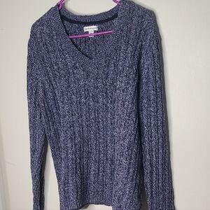 100% Cotton Croft & Barrow Blue Cableknit Sweater